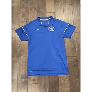 Nike Golf Dri-fit Blue Polo Shirt Men's Size M Short Sleeve Peachtree Ridge Lion